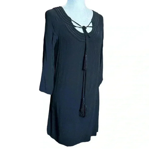 Diane von Furstenberg Tassel Beach Party Dress - Black 8 - Picture 1 of 5